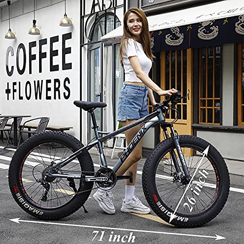 Wmmner Mountainbike für Erwachsene, 26-Zoll-Räder, Herren, Stahlrahmen für Damen, Mountainbikes mit fettigen Reifen, Mountainbike mit hartem Schaft, mechanische Scheibenbremsen, weiß mit 3 Speichen - Image 7