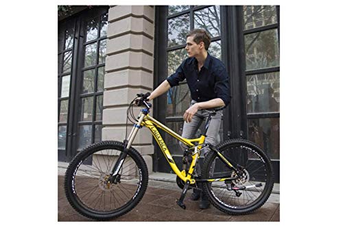 Wmmner Mountainbike, Unisex, Rahmen aus Aluminiumlegierung, 26 Zoll, Mountainbike, Doppelfederung, 24/27 Gänge, mit Doppelscheibe/Schwarz/24 Gänge - Image 2