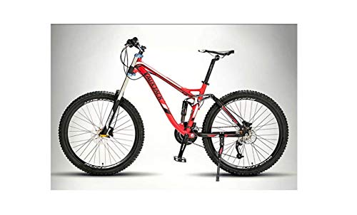 Wmmner Mountainbike, Unisex, Rahmen aus Aluminiumlegierung, 26 Zoll, Mountainbike, Doppelfederung, 24/27 Gänge, mit Doppelscheibe/Schwarz/24 Gänge - Image 4