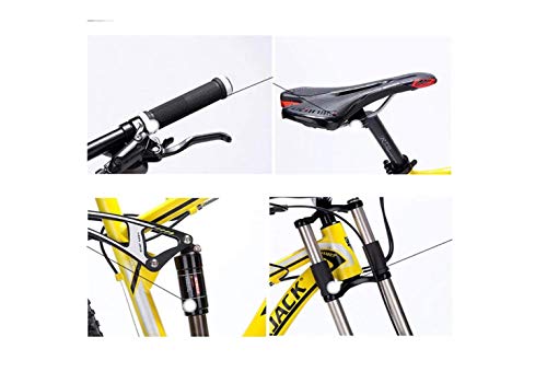 Wmmner Mountainbike, Unisex, Rahmen aus Aluminiumlegierung, 26 Zoll, Mountainbike, Doppelfederung, 24/27 Gänge, mit Doppelscheibe/Schwarz/24 Gänge - Image 7