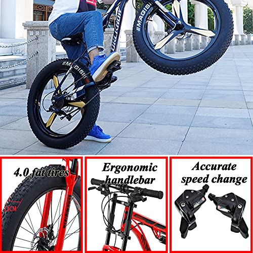 Wmmner Mountainbikes für Herren, Mountainbike für Erwachsene, 26 Zoll (66 cm), mit vollständiger Federung, großer Rahmen aus Stahl mit hohem Kohlenstoffgehalt, Doppelscheibenbremse, Riesenfahrrad - Image 3