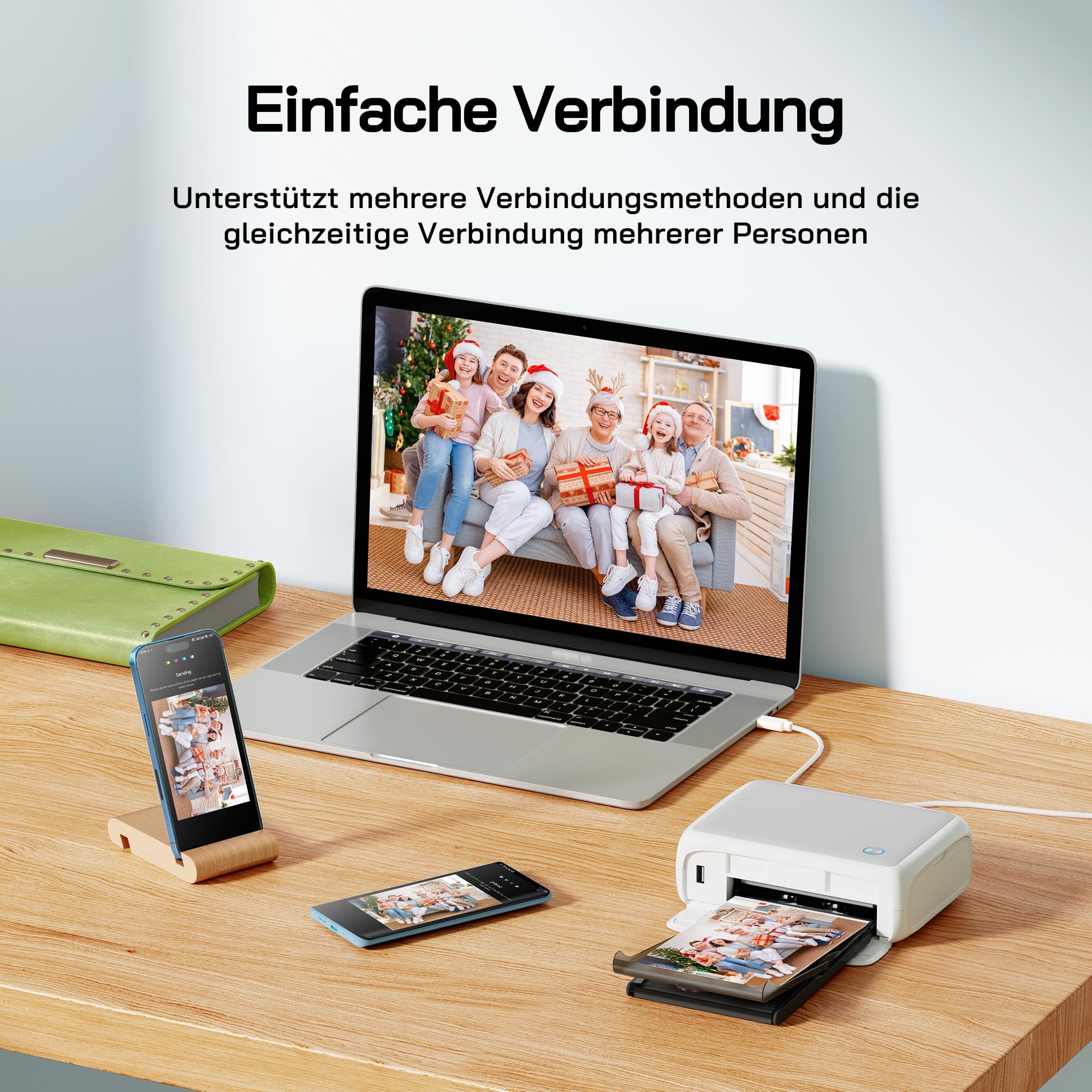 WOLFANG Fotodrucker, Sofortbilddrucker mit 54 Blatt (4 x 6 Zoll), unterstützt WLAN-Verbindung, kreative Fotobearbeitungs-Apps, für iOS/Android-Smartphone - Image 4