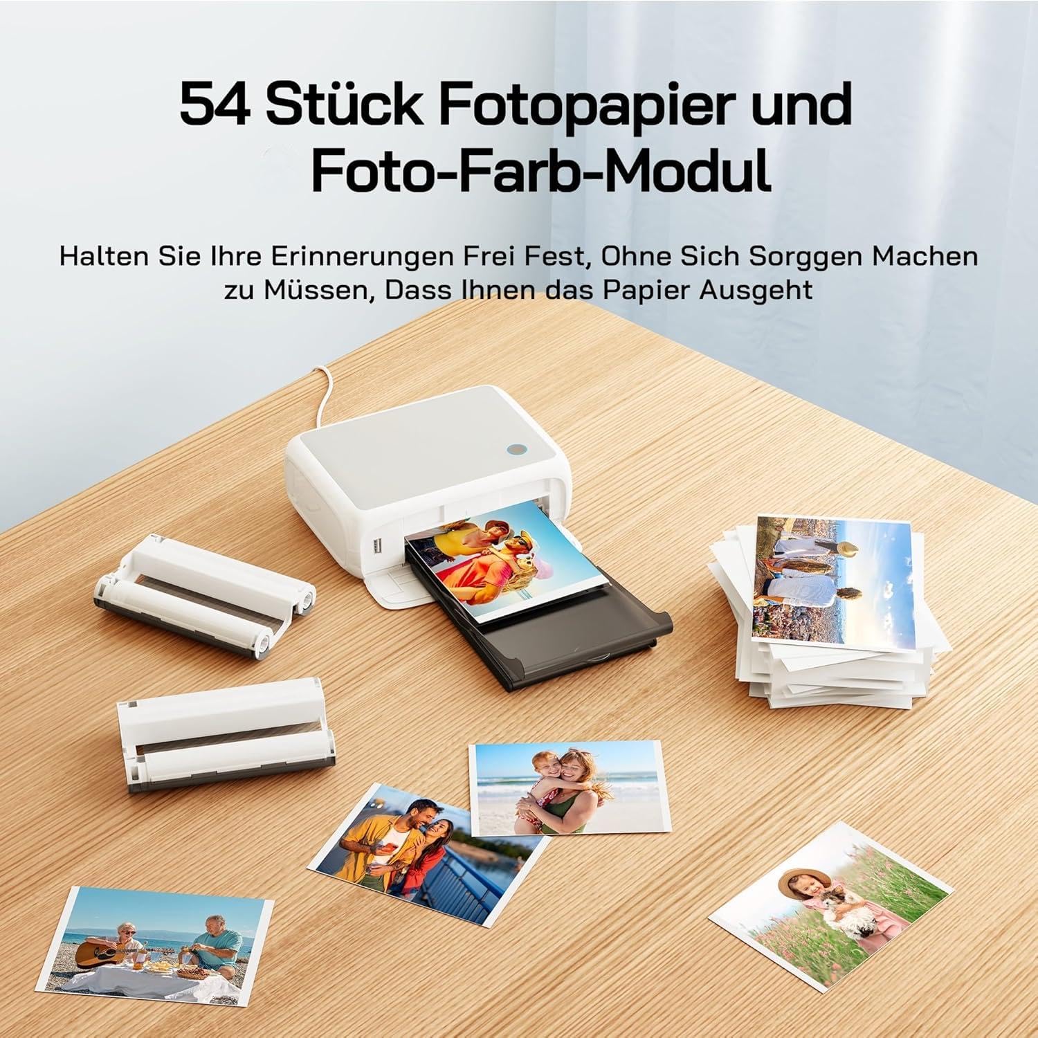 WOLFANG Fotodrucker, Sofortbilddrucker mit 54 Blatt (4 x 6 Zoll), unterstützt WLAN-Verbindung, kreative Fotobearbeitungs-Apps, für iOS/Android-Smartphone - Image 8