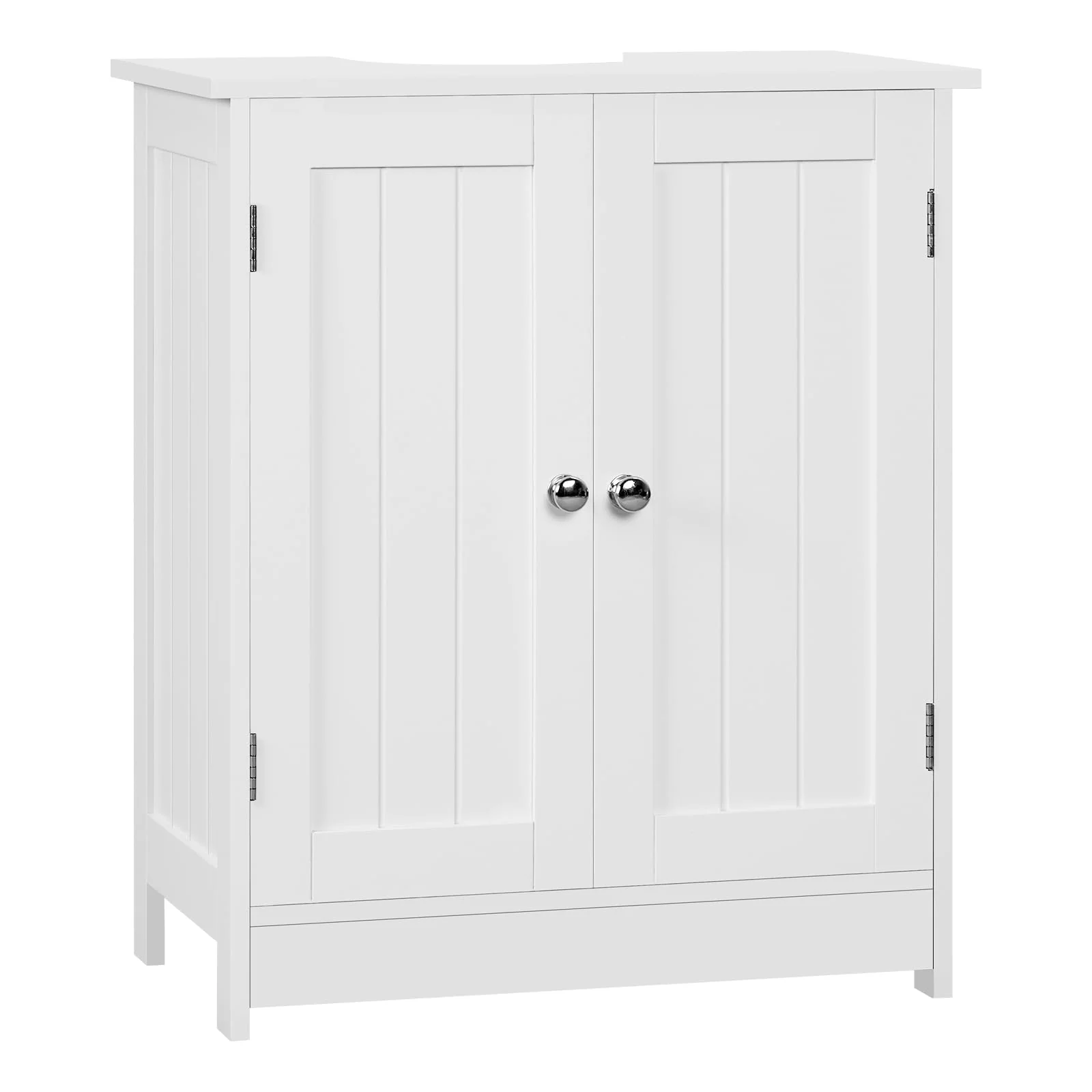 WOLTU Waschbeckenunterschrank, Unterschrank Waschbecken, Waschtischunterschrank weiß, Badunterschrank, mit Verstellbarer Ablage, 50x60x30 cm - Image 4
