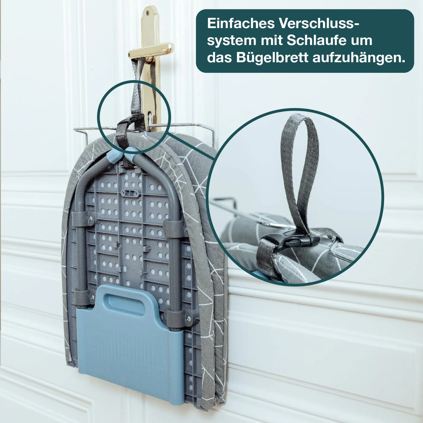 WONDERHOME Patentiertes Tischbügelbrett, klappbare Beine, platzsparend, grau, blau , Faltbares Bügelbrett mit Klappfunktion - Image 15