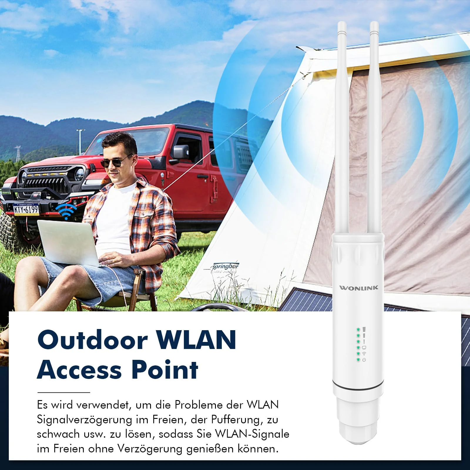 WONLINK Outdoor WLAN Access Points, AC1200 Wetterfeste Outdoor WLAN Repeater Dualband Outdoor Wireless WLAN Access Point mit PoE-betrieben, IP66 Wasserdicht, Unterstützung von Repeater/AP/Router Modus - Image 6