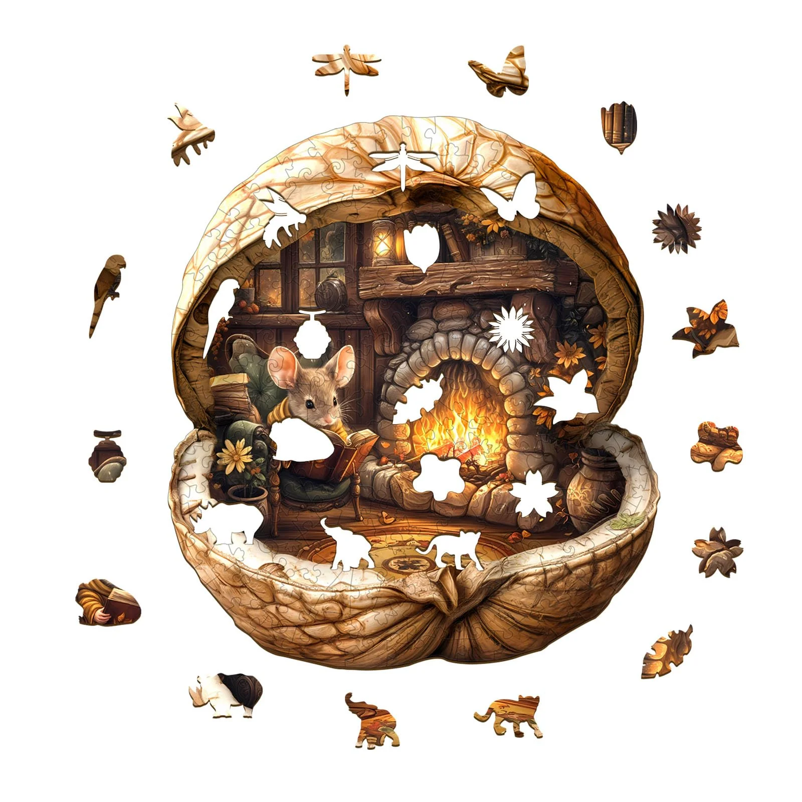 WOODBESTS Holzpuzzle Erwachsene, Maushöhle Holzpuzzles, 265 Teile Holz Puzzle, Einzigartige Puzzle Geschenke für Puzzleliebhaber, Puzzles für Erwachsene (L-34 * 30.3 cm) - Image 6