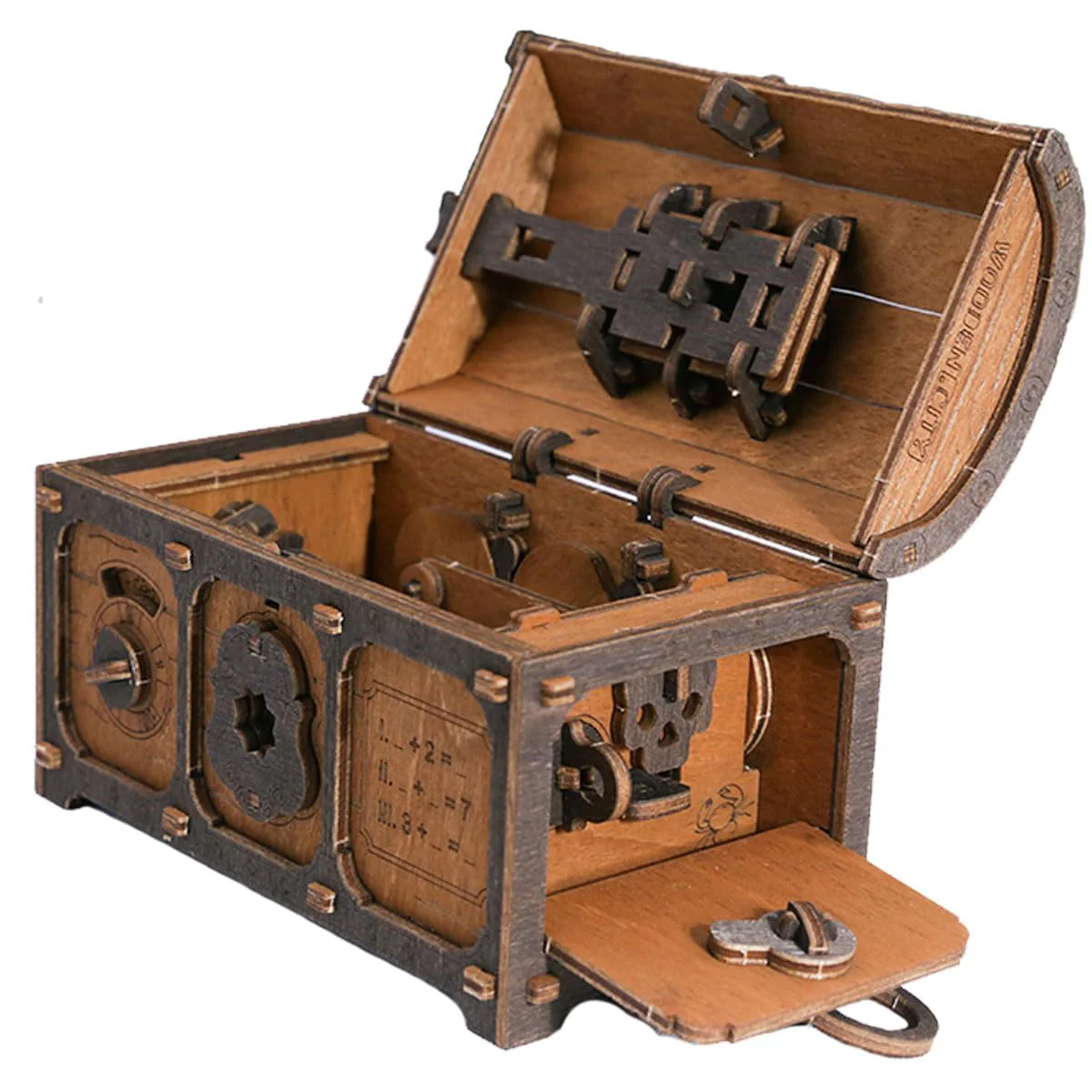 WOODEN.CITY Treasure Chest Сlue Box Holzrätselbox - 3D Puzzle Holz Knobelbox mit Geheimmechanismus 165-teilig Escape Box, Schwierigkeitsgrad 3/5 Rätsel- und Puzzlebox für Erwachsene Escape Room Spiel - Image 8