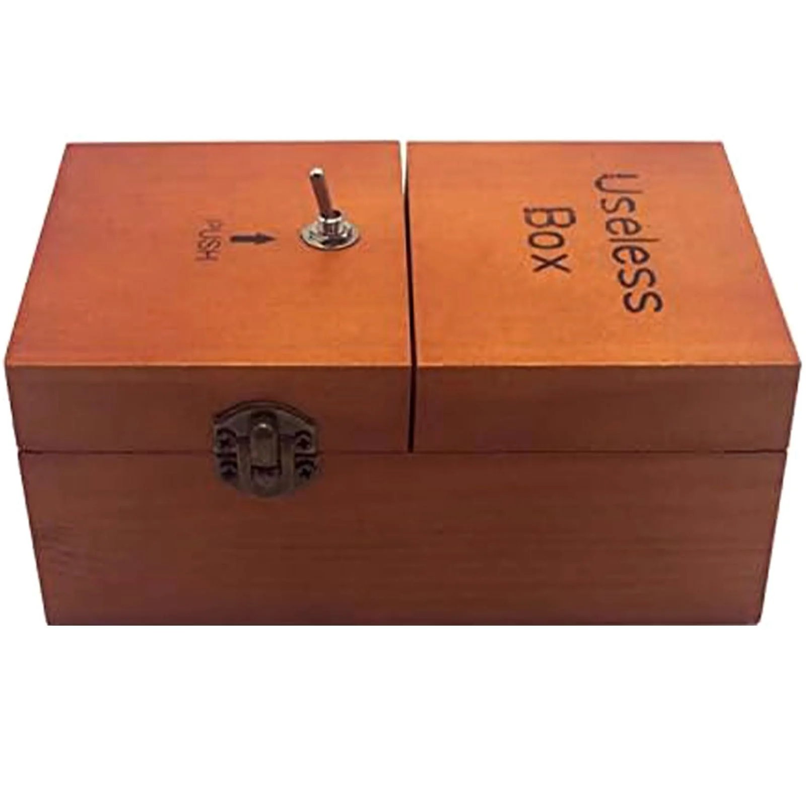 Wooden Useless Box, Lassen Sie Mich Allein Maschine Kasten, Macht Sich Selbst Fertig Zusammengebaut Funny Toy für Geburtstag und Party Geschenk Toy Game Kreative Erwachsene Lustige Geschenk Spaß Party