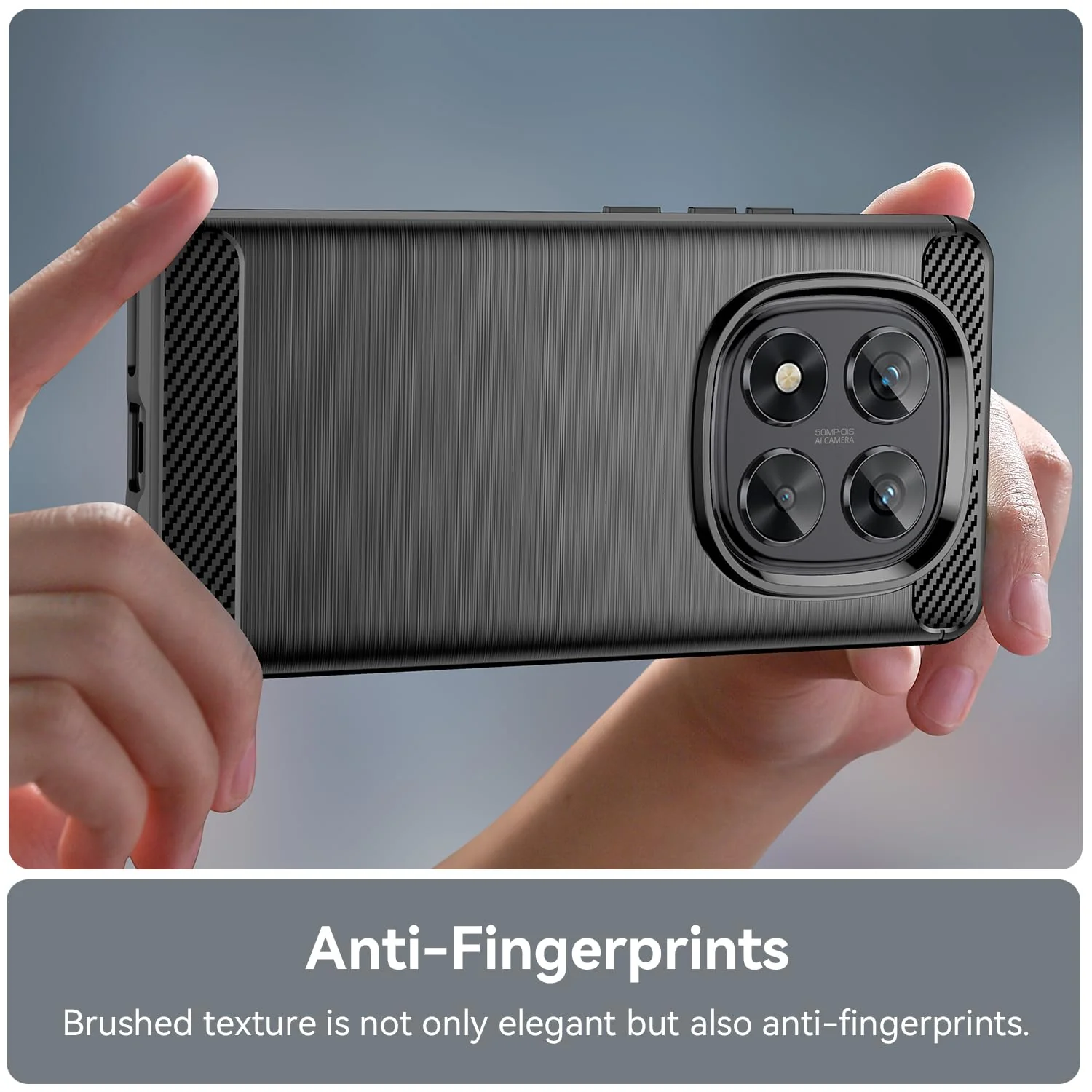 Wookfiss Hülle für Xiaomi Redmi Note 14 Pro 5G/Poco X7 5G Kohlefaser Material Design Silikon TPU Flexible Stoßfeste Schutzhülle Kompatibel mit Poco X7 5G/Redmi Note 14 Pro 5G - Image 3