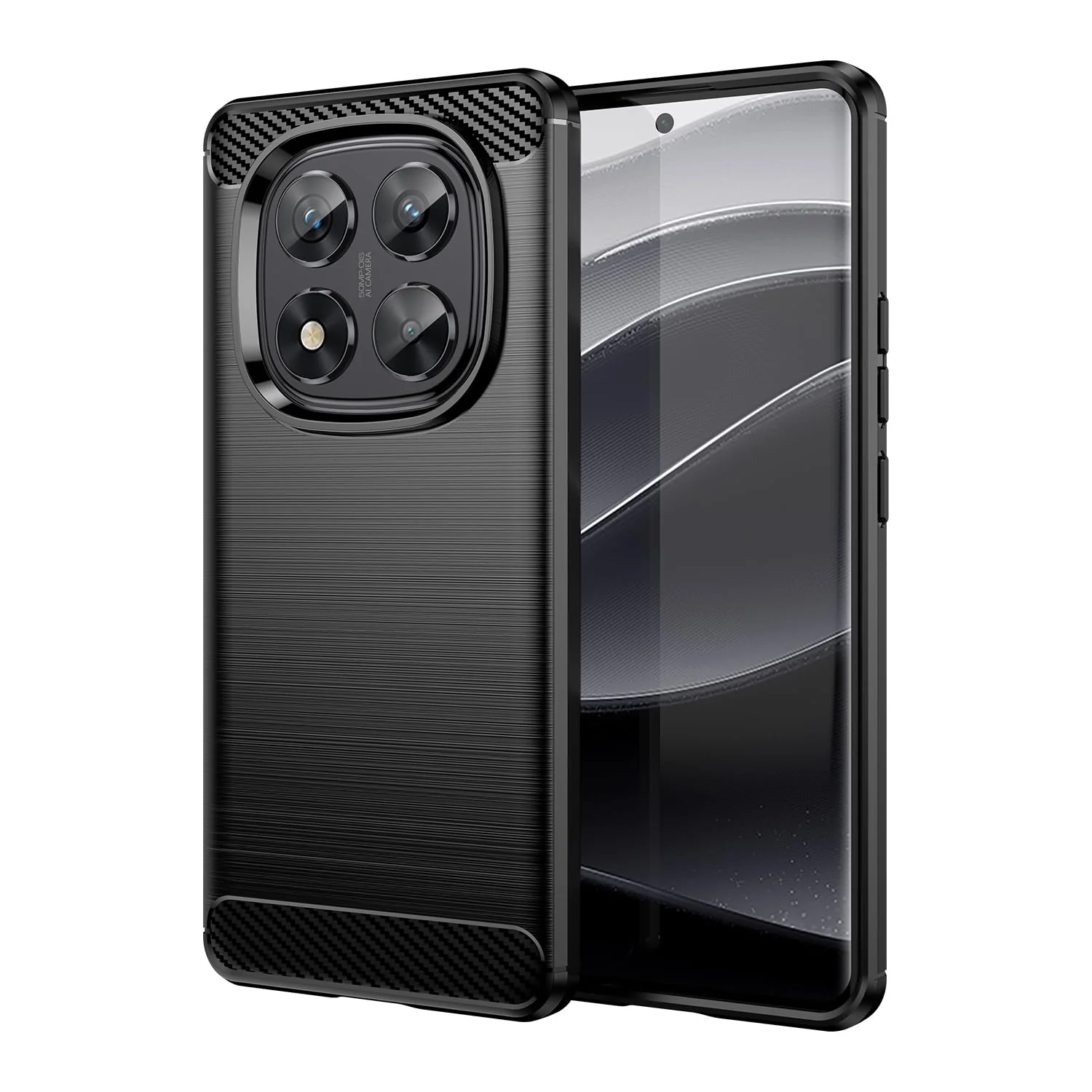 Wookfiss Hülle für Xiaomi Redmi Note 14 Pro 5G/Poco X7 5G Kohlefaser Material Design Silikon TPU Flexible Stoßfeste Schutzhülle Kompatibel mit Poco X7 5G/Redmi Note 14 Pro 5G - Image 5