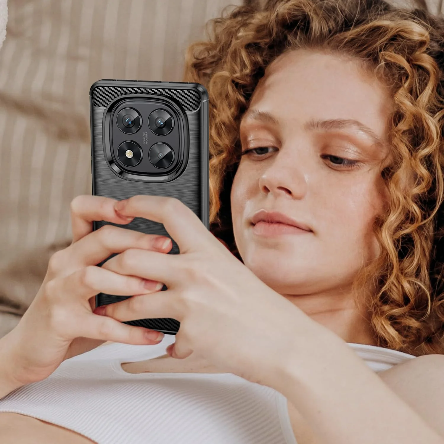 Wookfiss Hülle für Xiaomi Redmi Note 14 Pro 5G/Poco X7 5G Kohlefaser Material Design Silikon TPU Flexible Stoßfeste Schutzhülle Kompatibel mit Poco X7 5G/Redmi Note 14 Pro 5G - Image 7