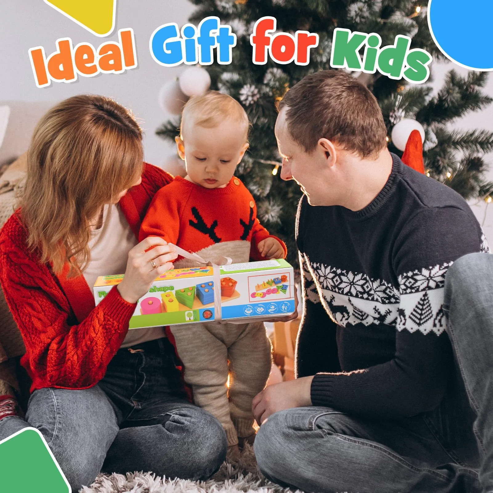 Wootoyz Holz Montessori Spielzeug ab 1 2 3 Jahr, kinderspielzeug ab 1-3 Jahr Holzspielzeug Motorikspielzeug 1-3 Jahr Babyspielzeug 1 2 3 Jahr Sortierspiel Lernspielzeug Steckpuzzle - Image 2