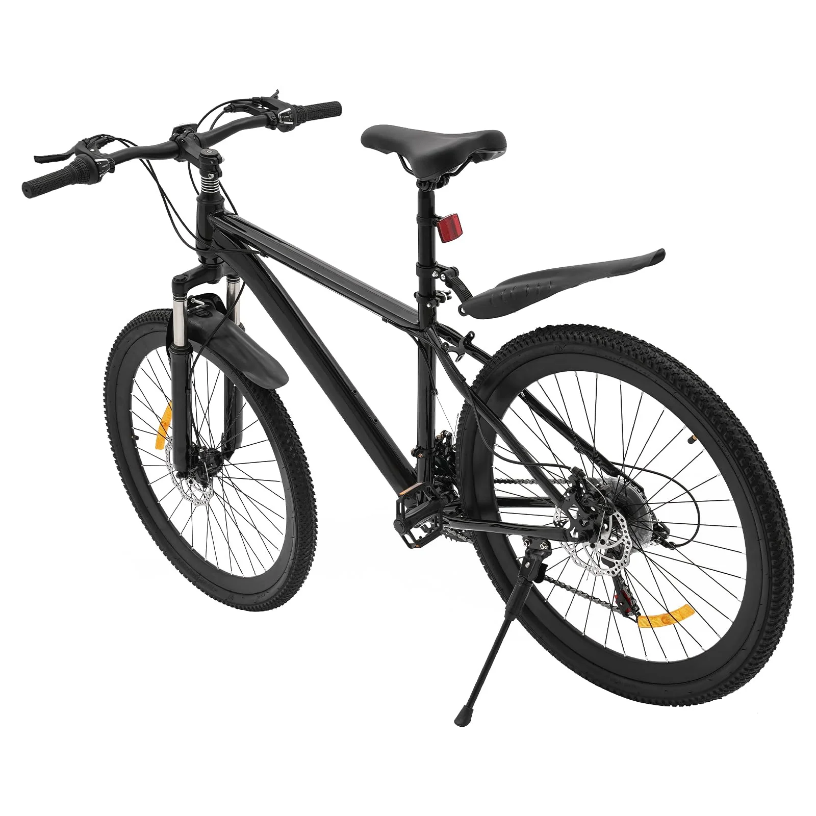 WOQLIBE 26'' Mountainbike, 21 Gang MTB ab 160-185cm - Tragfähigkeit 100 kg, Scheibenbremse Fahrrad, Herren/Damen MTB für Städte, Parks, Bürgersteige, Strände (Schwarz)