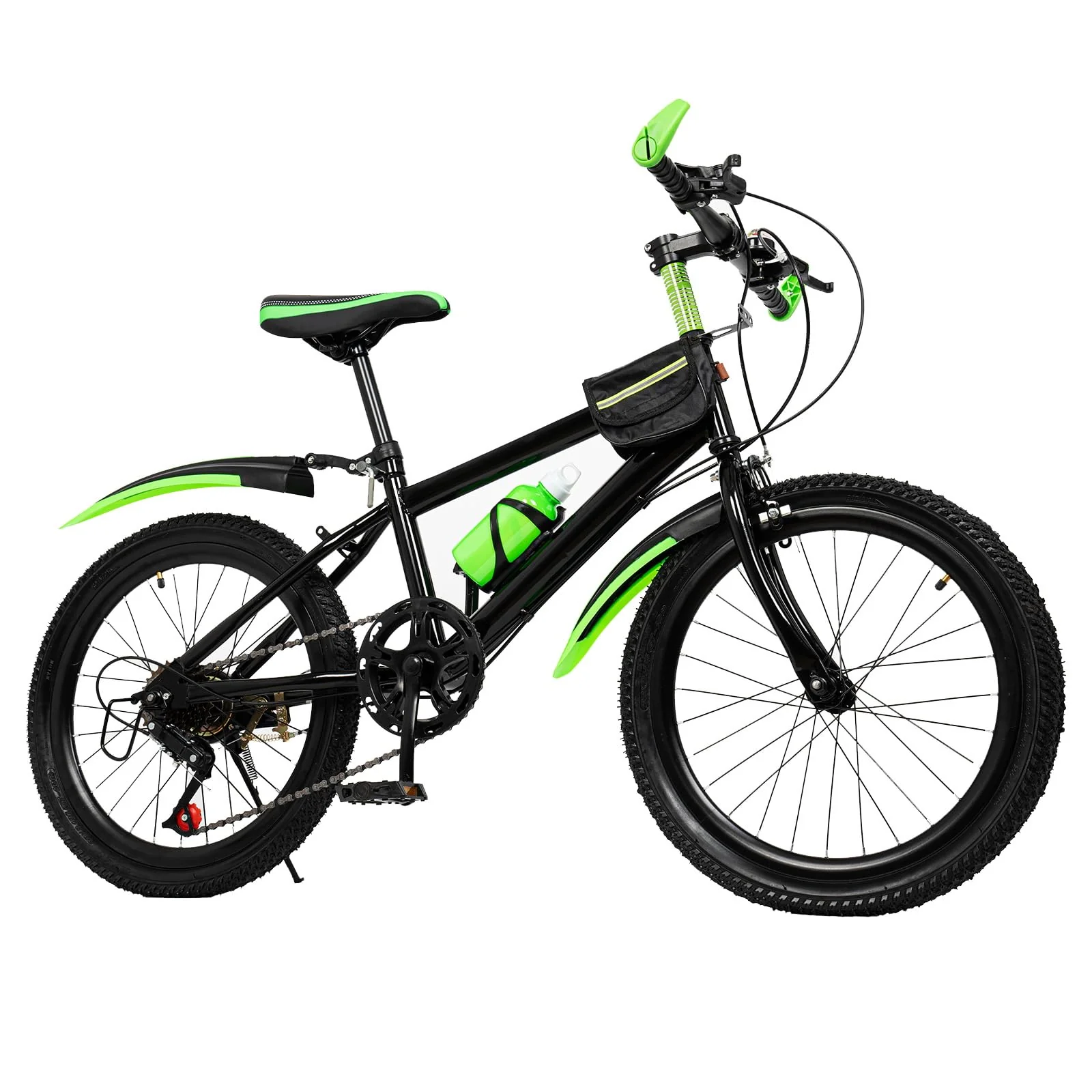 WOQLIBE Mountainbike Kinder Kinderfahrrad 20 Zoll Kinder Fahrrad MTB Jugendrad Mountainbike City Bike 6 Gang Rot/Grün (Grün)