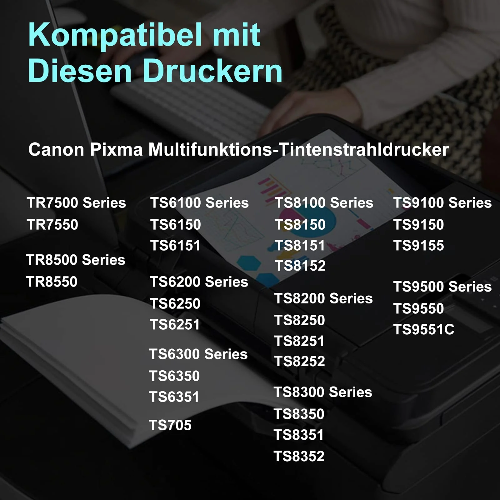 WORTHDO Kompatibel Tintenpatrone für Canon PGI-580 CLI-581 XXL Druckerpatronen für Canon Pixma TR8550 TS705 TS6150 TS6151 TS6250 TS6251 TS6350 TS6351 TR7500 TR7550 TR8500 TS9550 TS9551C (5er-Pack) - Image 4