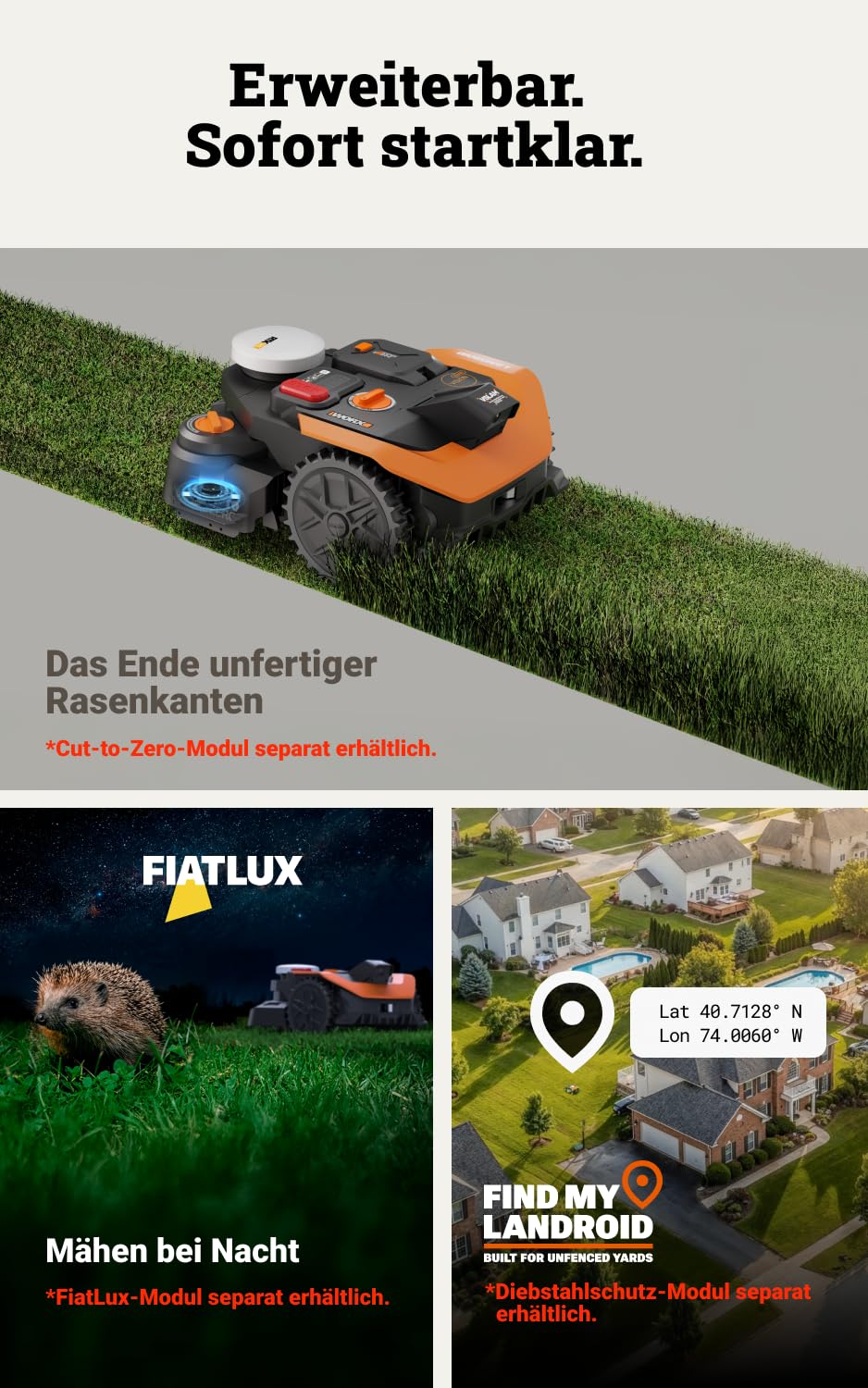 WORX Landroid Vision Cloud WR303E 2WD Mähroboter ohne Begrenzungskabel für 300 m² (KI-Hinderniserkennung, VSLAM+ RTK Cloud Navigation, Auto-Mapping, App-Steuerung) - Image 8