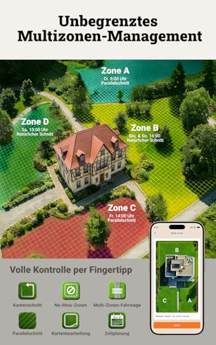 WORX Landroid Vision Cloud WR304E 2WD Mähroboter ohne Begrenzungskabel für 400 m² (KI-Hinderniserkennung, VSLAM+ RTK Cloud Navigation, Auto-Mapping, App-Steuerung) - Image 6