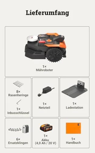 WORX Landroid Vision Cloud WR305E 2WD Mähroboter ohne Begrenzungskabel für 500 m² (KI-Hinderniserkennung, VSLAM+ RTK Cloud Navigation, Auto-Mapping, App-Steuerungo) - Image 9
