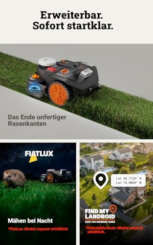 WORX Landroid Vision Cloud WR306E 2WD Mähroboter ohne Begrenzungskabel für 600 m² (KI-Hinderniserkennung, VSLAM+ RTK Cloud Navigation, Auto-Mapping, App-Steuerung, Cut-to-Zero) - Image 7