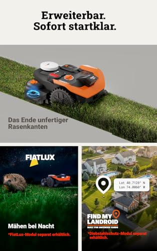 WORX Landroid Vision Cloud WR308E 2WD Mähroboter ohne Begrenzungskabel für 800 m² (KI-Hinderniserkennung, VSLAM+ RTK Cloud Navigation, Auto-Mapping, App-Steuerung, Cut-to-Zero) - Image 7