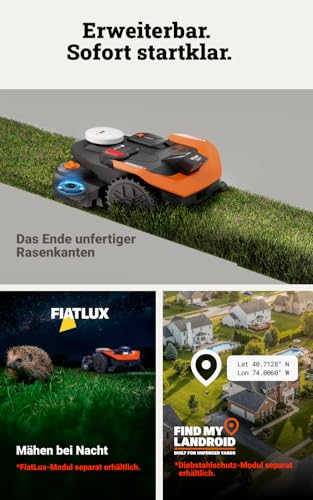 WORX Landroid Vision Cloud WR318E 2WD Mähroboter ohne Begrenzungskabel für 1800 m² (KI-Hinderniserkennung, VSLAM+ RTK Cloud Navigation, Auto-Mapping, App-Steuerung, Cut-to-Zero, RadioLink) - Image 7