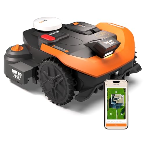 Worx Landroid Vision Cloud WR330E 2WD Mähroboter mit Garage, kabelloser Rasenmähroboter für bis zu 3 000 m², (KI-Hinderniserkennung, VSLAM + RTK-Cloud-Navigation, Auto-Kartierung, App-Steuerung)
