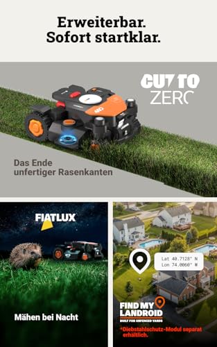 WORX Landroid Vision Cloud WR344E 4WD Mähroboter ohne Begrenzungskabel für 4000 m² (KI-Hinderniserkennung, VSLAM + 4G + RTK Cloud Navigation, 84% Steigung, Auto-Mapping, App-Steuerung, Cut-to-Zero) - Image 8