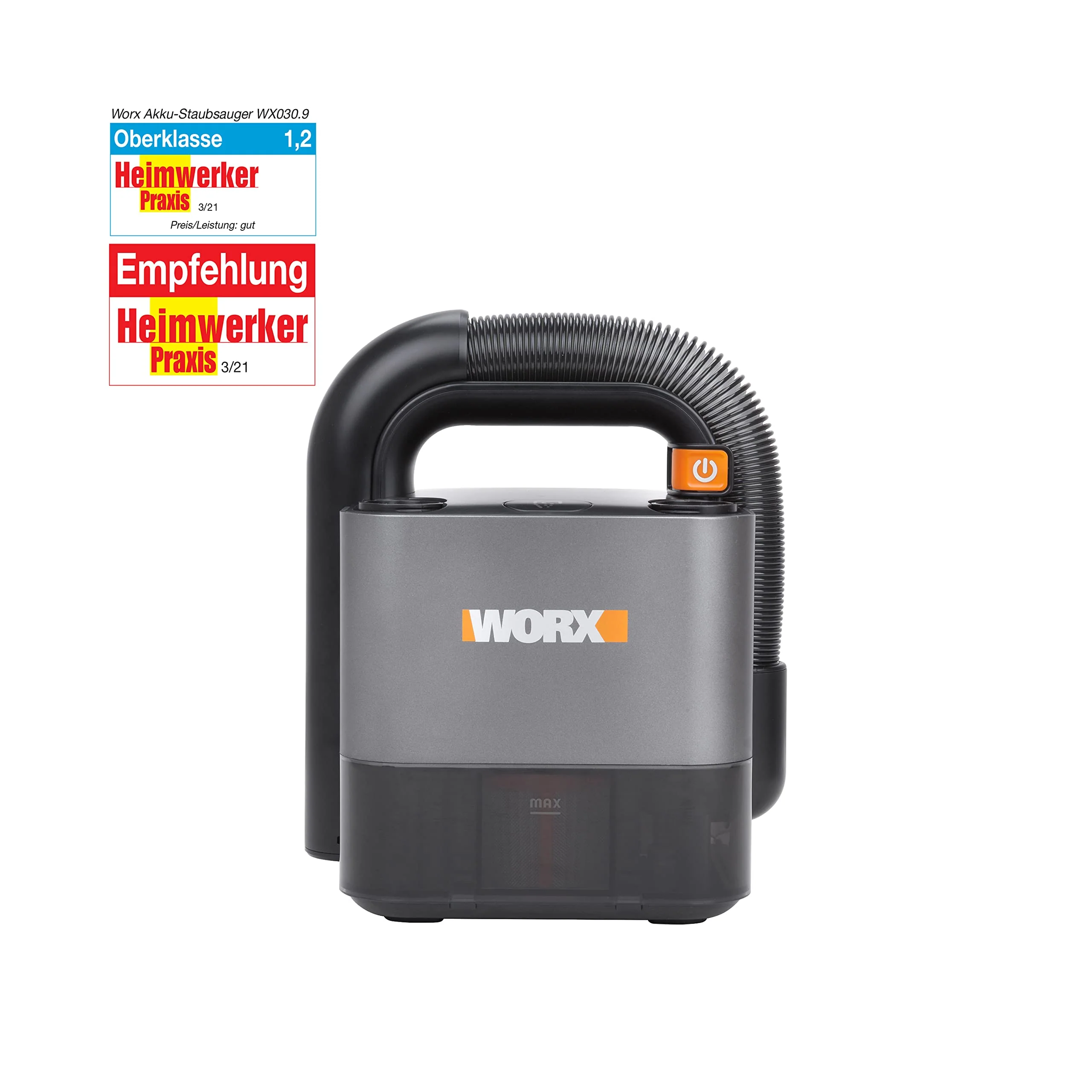 WORX WX030.9 Max Akku Autostaubsauger - beutelloser Hand-Staubsauger - 20V - mit Fugendüse und Kombidüse - ohne Akku & Ladegerät - Image 2
