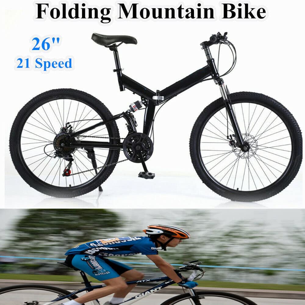 WSIKGHU Faltrad für Erwachsene 26 Zoll Mountainbike Faltrad Rennrad Faltrad 21 Gang Erwachsenenfahrrad 150 KG Offroad-Fahrrad Cityrad faltbar Fahrrad aus Kohlenstoffstahl - Image 2