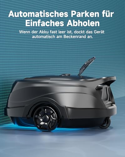 WYBOT A1/OS2010 Kabelloser Poolroboter, Poolroboter Akku 120 Min Laufzeit, Doppelsiebe, Reinigt Flache Aufstellpools Bis 100 M², Ideal für Poolroboter für Aufstellpool,Waldgrün - Image 5