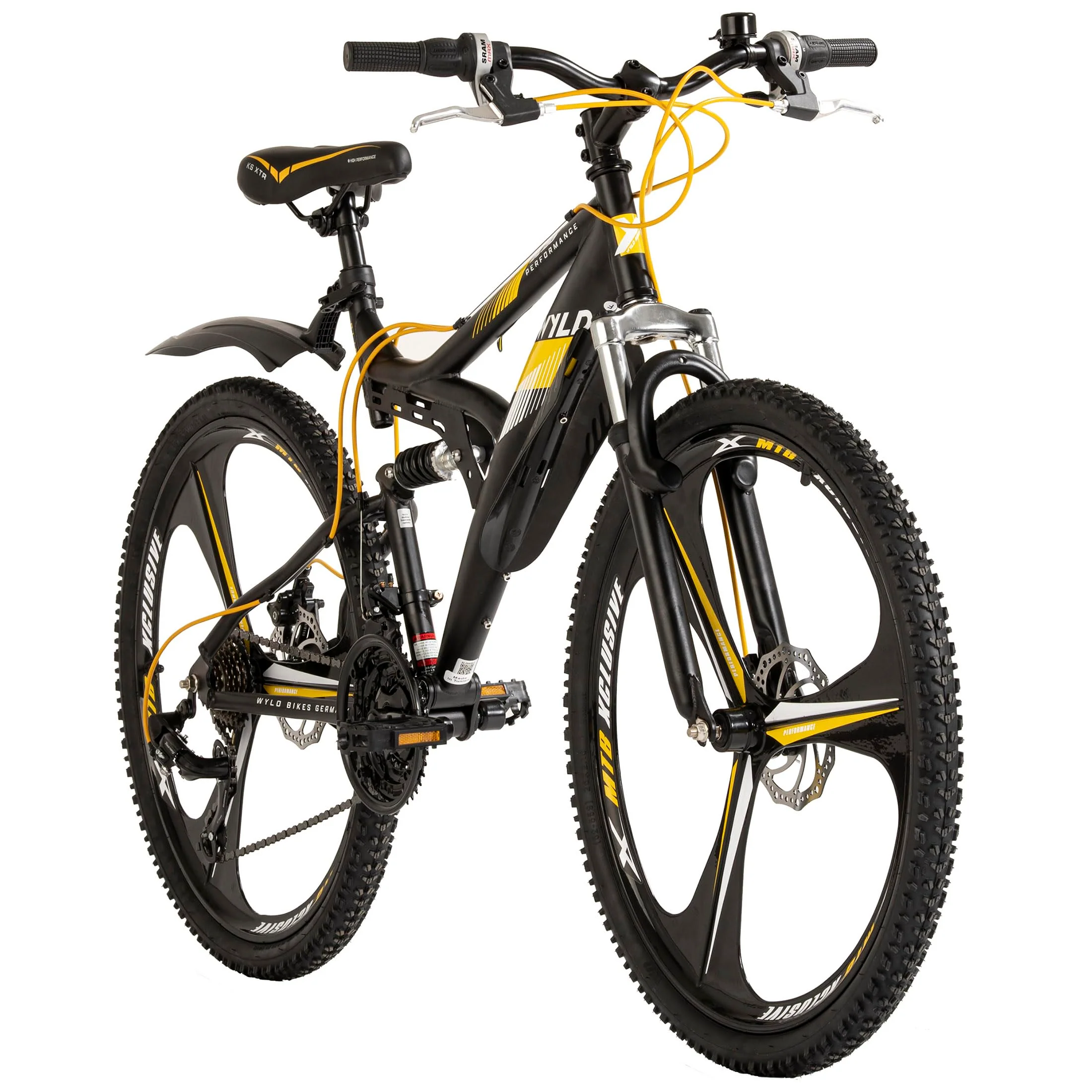 WYLD Mountainbike Fully 26'' Bliss schwarz-gelb 21 Gänge RH 47 cm Magnesium-Laufräder