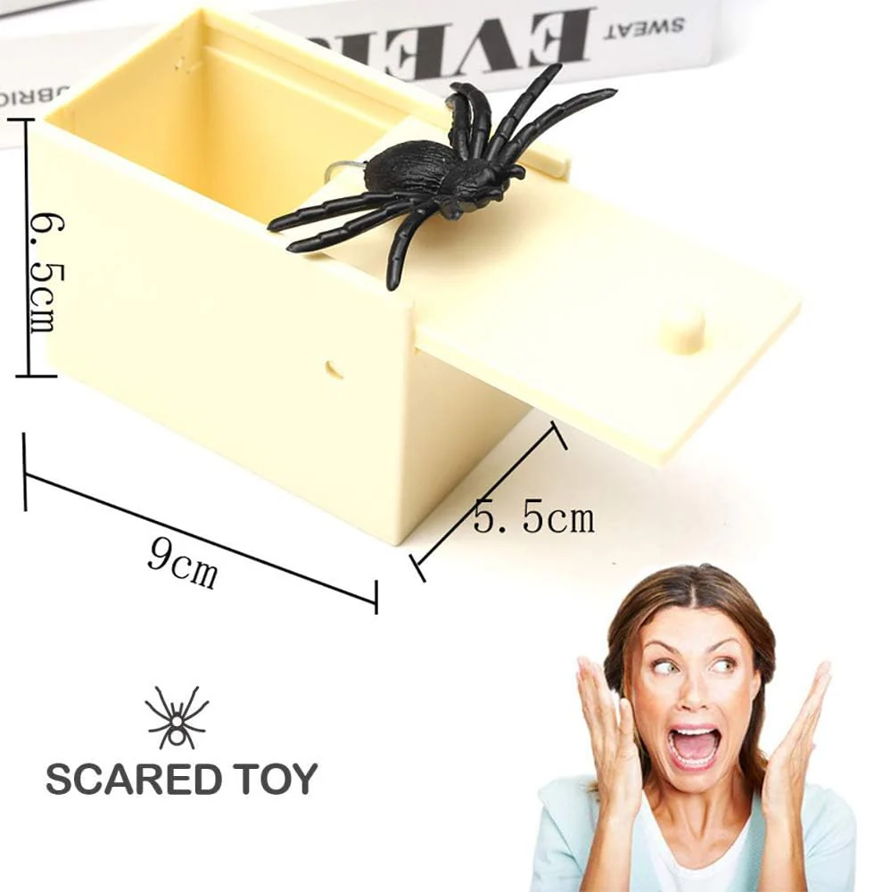 WZBBJuser Spinne In Box, Streich Spinne Scare Box, Holz Prank Spider Scare Box, Enthalten Plastic Cockroaches, Gefälschte Zunge, Streichnägel, für Kinder Erwachsene Party Favors Gifts Scherzartikel - Image 2
