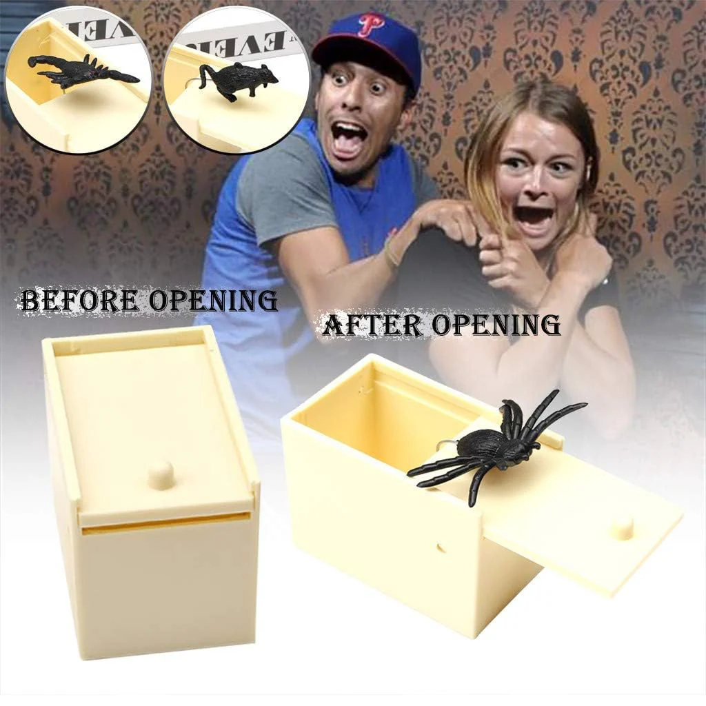 WZBBJuser Spinne In Box, Streich Spinne Scare Box, Holz Prank Spider Scare Box, Enthalten Plastic Cockroaches, Gefälschte Zunge, Streichnägel, für Kinder Erwachsene Party Favors Gifts Scherzartikel - Image 9