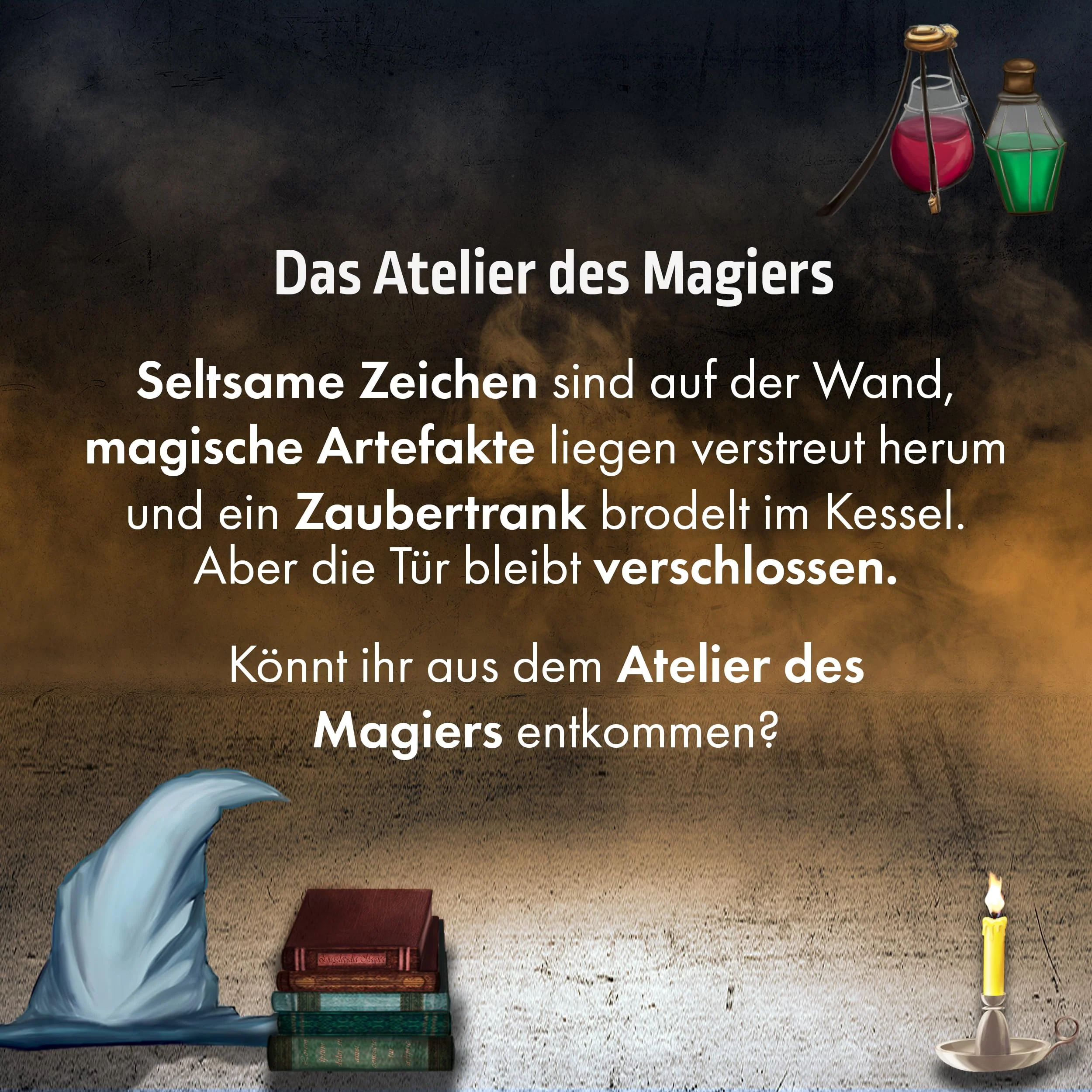 X-Scape Das Atelier des Magiers – EIN Escape Room Spiel mit magischen Herausforderungen – Level Fortgeschrittene für 1-5 Spieler ab 12 Jahren – Ideal für Escape Game Fans und Rätselfreunde - Image 4