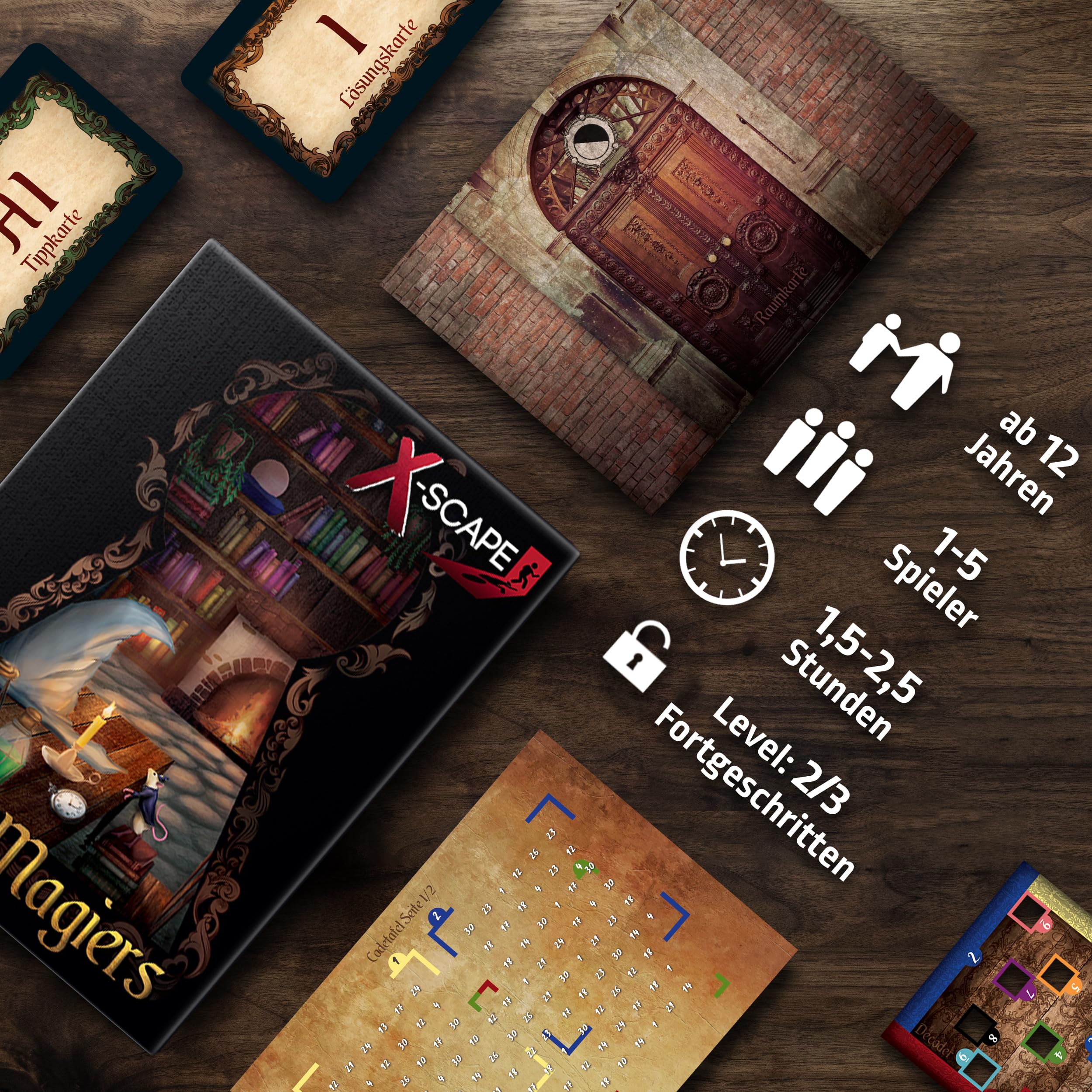 X-Scape Das Atelier des Magiers – EIN Escape Room Spiel mit magischen Herausforderungen – Level Fortgeschrittene für 1-5 Spieler ab 12 Jahren – Ideal für Escape Game Fans und Rätselfreunde - Image 7