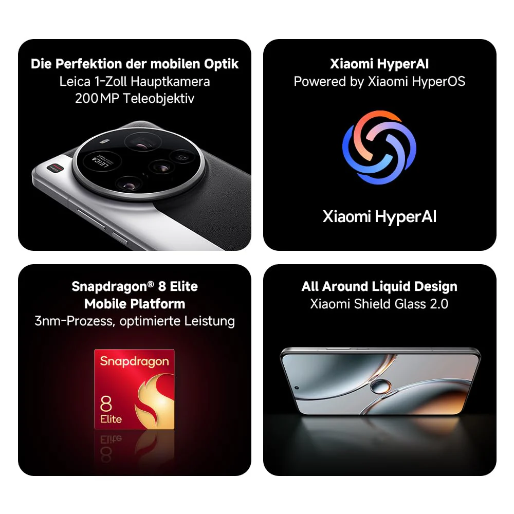 Xiaomi 15 Ultra Smartphone, 16+512GB, Weiß, Handy ohne Vertrag, 100mm 200MP Leica Kamera, 120Hz WQHD+ AMOLED Display, Snapdragon 8 Elite, 5410mAh, 90W HyperCharge, Xiaomi Hyper AI, Dual-SIM - Image 5