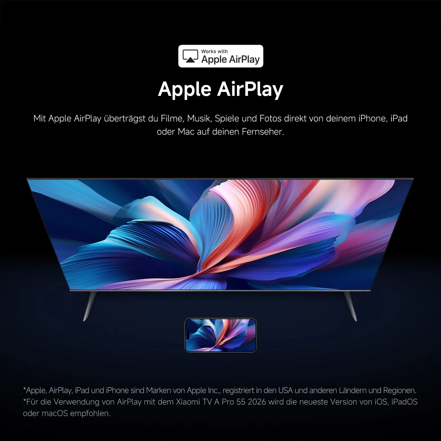 XIAOMI A Pro, 55" (140 cm), 4K UHD QLED, Smart TV, Google TV, Triple Tuner DVB-C/S/S2/T/T2, HDR10+, Game Boost 120Hz, MEMC, Sprachsteuerung mit, 2+8GB, Kompatibel mit Apple Airplay & Google Cast - Image 18