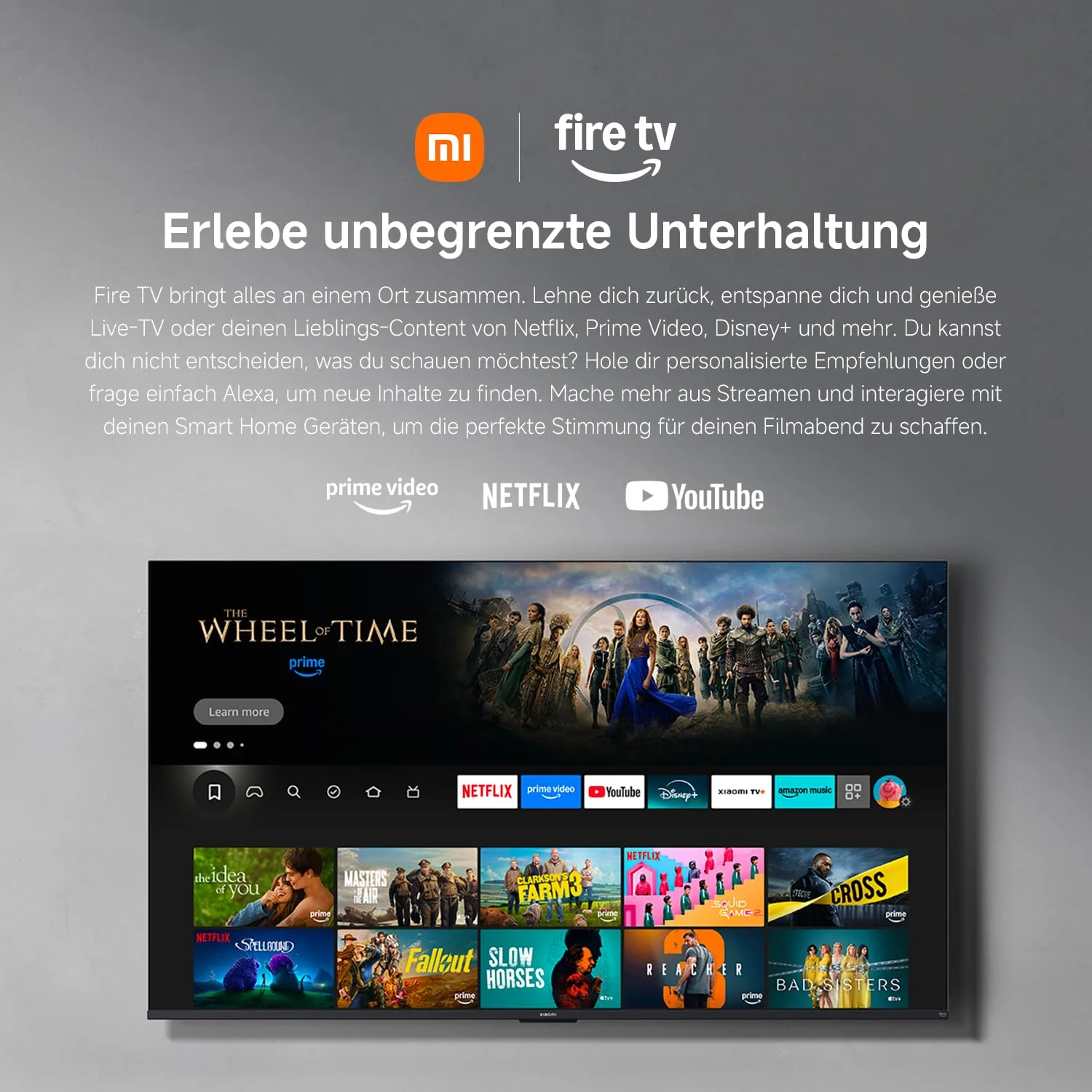 Xiaomi F, 55 Zoll (140 cm), 4K UHD, Smart TV, Fire TV, Triple Tuner DVB-C/S/S2/T/T2,HDR10, MEMC,Game Boost mode 120Hz, Sprachsteuerung mit Alexa, 2GB+32GB, Kompatibel mit Apple AirPlay - Image 13
