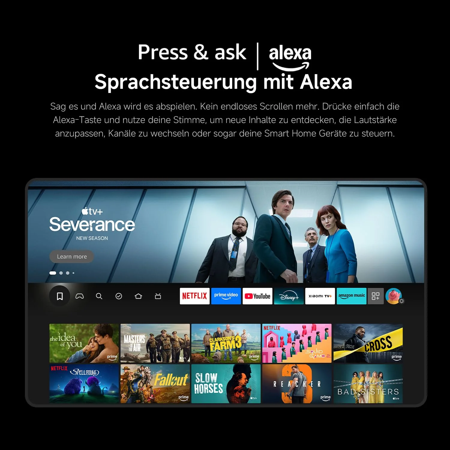 Xiaomi F Pro, 75 Zoll (190 cm), 4K UHD QLED, Smart TV, Fire TV, Triple Tuner DVB-C/S/S2/T/T2, HDR10+, Game Boost mode 120Hz, MEMC, Sprachsteuerung mit Alexa, 2GB+32GB, Kompatibel mit Apple AirPlay - Image 14