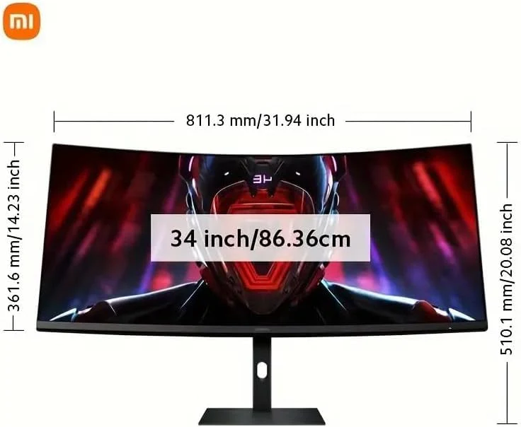 Xiaomi G34WQi Ultrawide Gaming Monitor 34 Zoll - WQHD, 180Hz, 1ms, HDR 10, 100% sRGB, 4000:1 Kontrast, 350nits, FreeSync, RGB Ambient Light, Low Blue Light, Randlos, Schwarz - Image 6