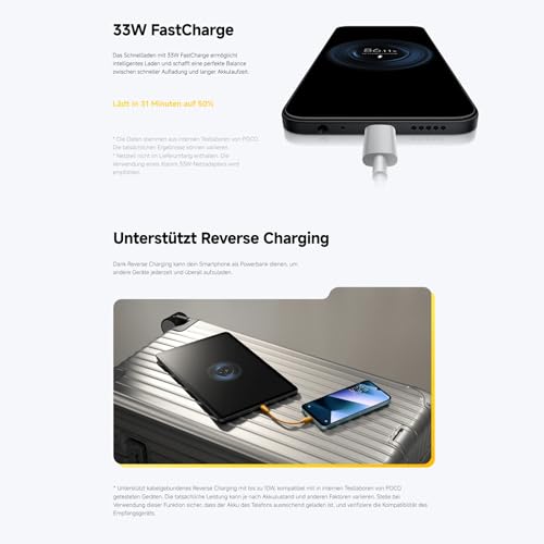XIAOMI Poco C85, Smartphone 8+256GB, 6,9" 120Hz Display 7,99mm Design, MediaTek Helio G81-Ultra Octa-Core, 50MP AI-Zweifach-Kamera, 6000mAh, Black, Ladegerät Nicht im Lieferumfang enthalten - Image 4