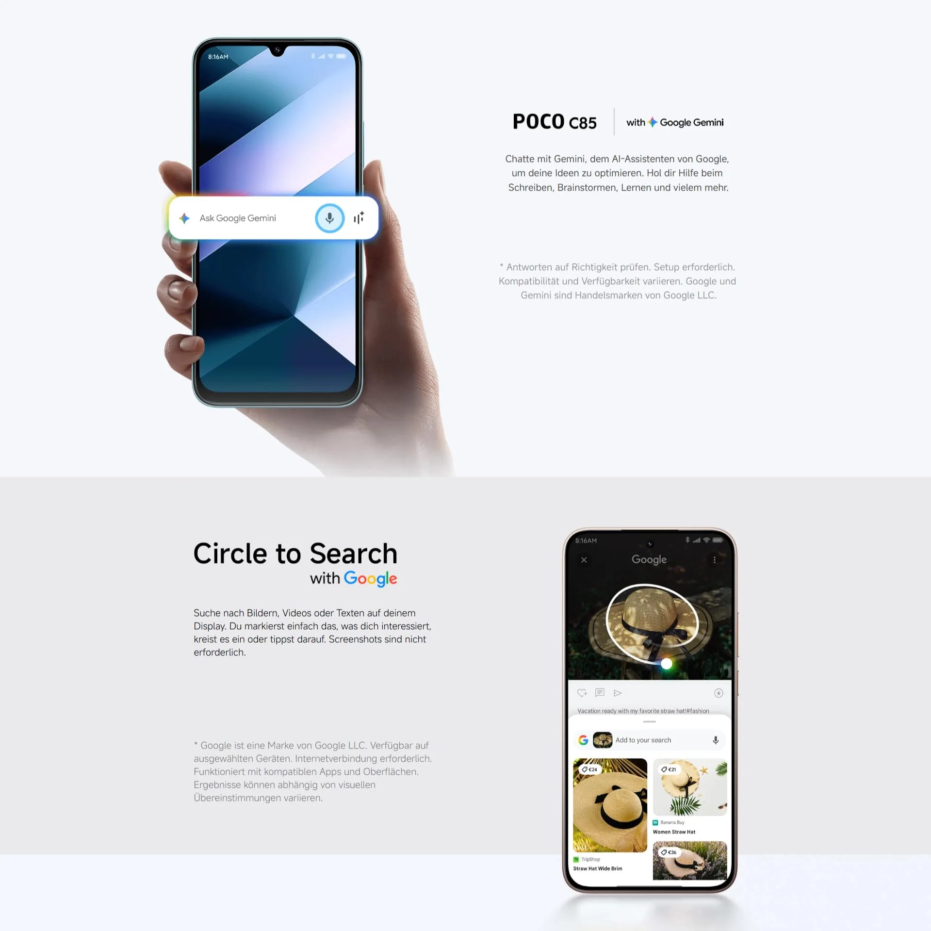 XIAOMI Poco C85, Smartphone 8+256GB, 6,9" 120Hz Display 7,99mm Design, MediaTek Helio G81-Ultra Octa-Core, 50MP AI-Zweifach-Kamera, 6000mAh, Black, Ladegerät Nicht im Lieferumfang enthalten - Image 8
