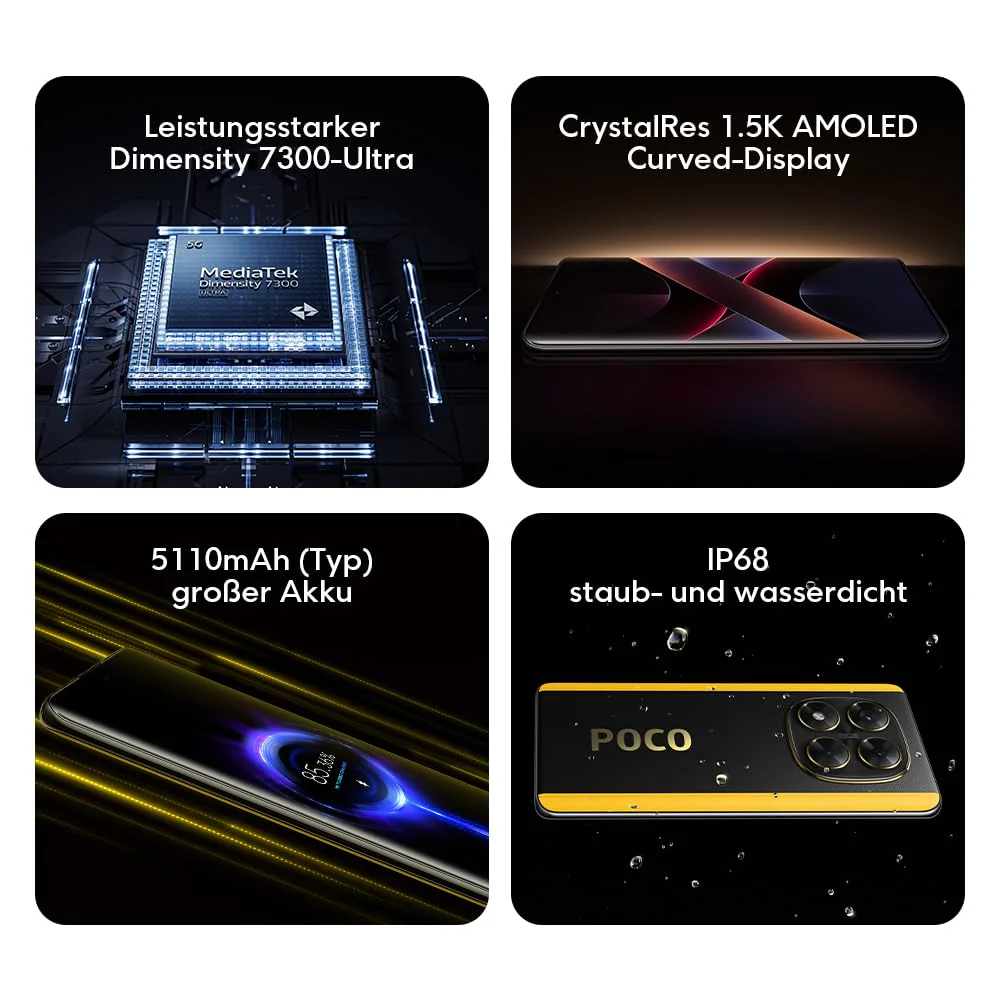 Xiaomi Poco X7 Smartphone, 12+512GB, Schwarz, 50MP Hauptkamera mit OIS, 5110mAh Akku, IP68 (Ladegerät Nicht enthalten) - Image 4