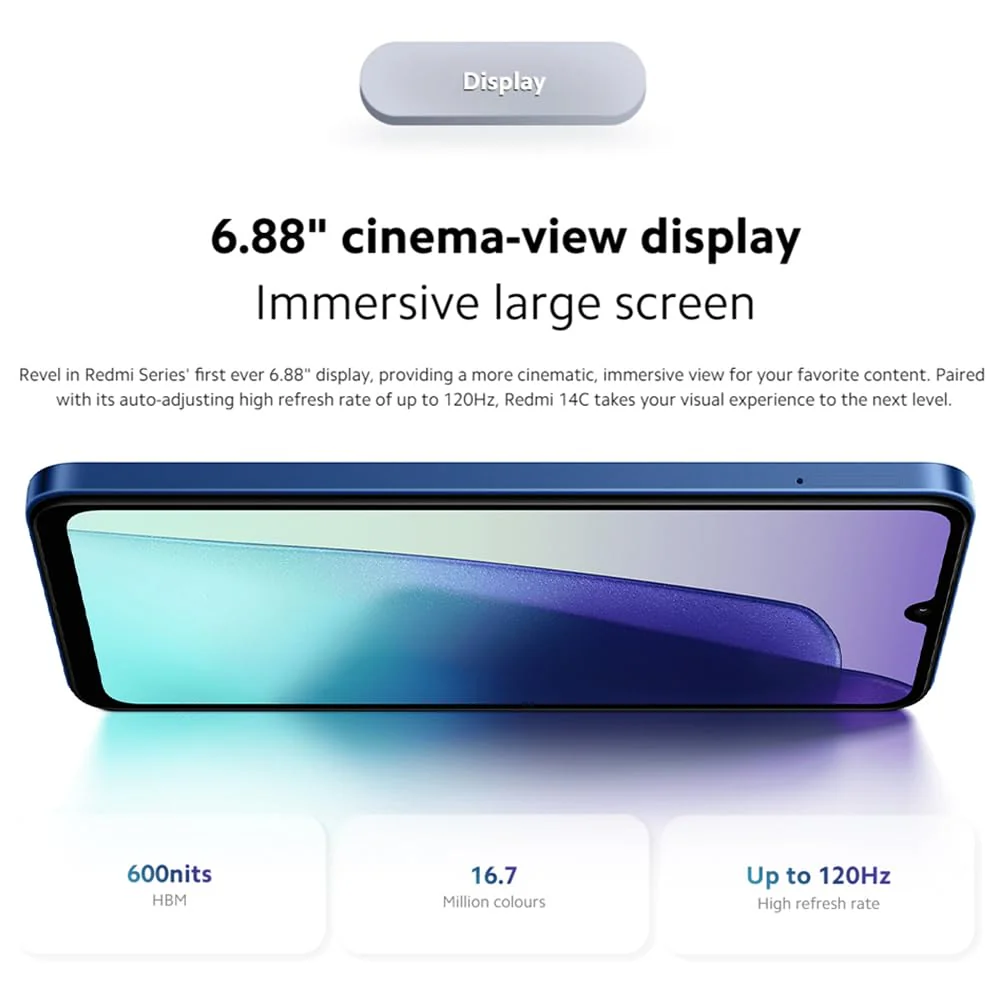 Xiaomi Redmi 14C NFC 8GB RAM 256GB ROM (Starry Blue) - Image 2