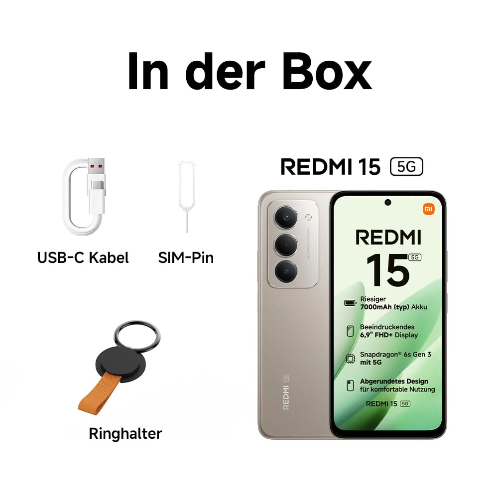 XIAOMI Redmi 15 5G, Smartphone 8+256GB, 6,9" FHD+ DotDisplay 144Hz, Snapdragon® 6s Gen 3, 6nm-Prozess, Octa-Core-CPU, 50MP Hauptkamera, 7000mAh, Grün - Image 4