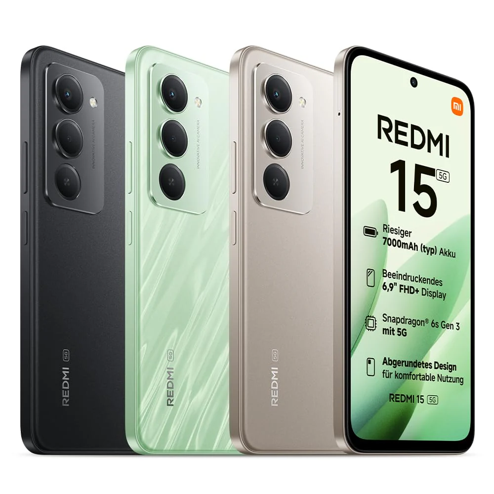 XIAOMI Redmi 15 5G, Smartphone 8+256GB, 6,9" FHD+ DotDisplay 144Hz, Snapdragon® 6s Gen 3, 6nm-Prozess, Octa-Core-CPU, 50MP Hauptkamera, 7000mAh, Grün - Image 6