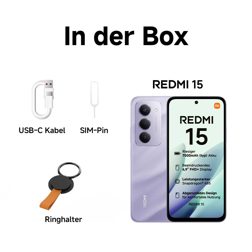 XIAOMI Redmi 15, Smartphone 6+128GB, 6,9" FHD+ 144Hz DotDisplay, Snapdragon 685, 50MP KI-Dualkamera, 7000mAh Akku, Midnight Black - Image 10