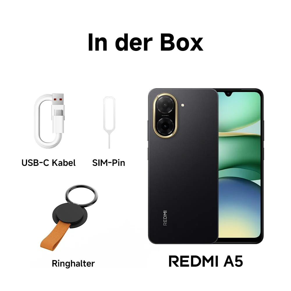 Xiaomi Redmi A5 Smartphone, 3+64GB, Green, Superklare 32MP AI-Kamera, 5200mAh Akku, Leistungsstarker Octa-Core-Prozessor, Immersives 6,88" 120Hz Display - Image 2