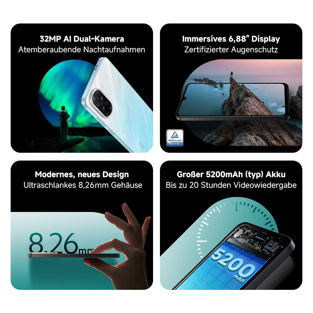 Xiaomi Redmi A5 Smartphone, 3+64GB, Green, Superklare 32MP AI-Kamera, 5200mAh Akku, Leistungsstarker Octa-Core-Prozessor, Immersives 6,88" 120Hz Display - Image 5